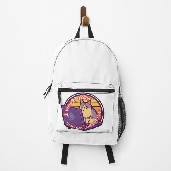 Item preview, I Work Hard For My Cat - Funny Cat Sticker designed and sold by The Prompted Soul.