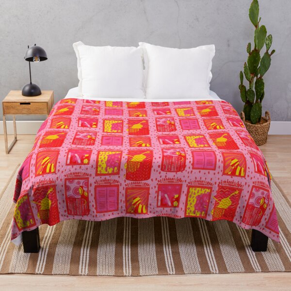 Item preview, Storey-telling maximalist buildings - pink designed and sold by HillsandSheep.