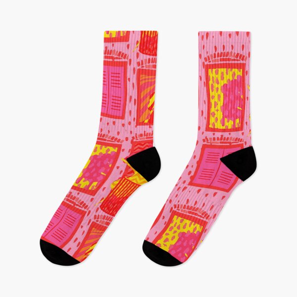 Item preview, Storey-telling maximalist buildings - pink designed and sold by HillsandSheep.