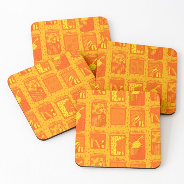 Item preview, Storey-telling maximalist buildings - orange designed and sold by HillsandSheep.