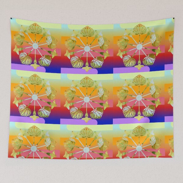 Item preview, Kamon-hanatsuki-itsutsu-aoi・1 designed and sold by KamonPopArt.