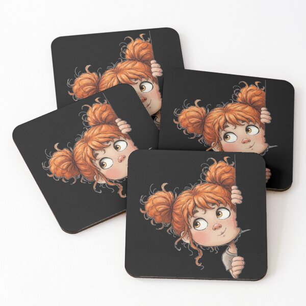 Item preview, Red Hair Don’t Care ​Peeking Girl Illustration designed and sold by ZyVoAli.