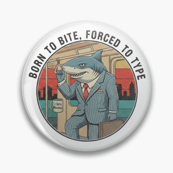 Item preview, Corporate Shark Office Worker – Born to Bite Forced to Type 90s Vintage Graphic designed and sold by FakeJoo.