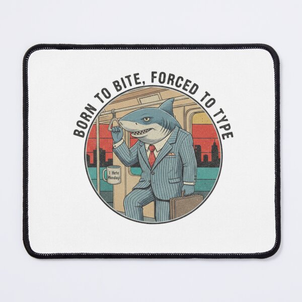 Item preview, Corporate Shark Office Worker – Born to Bite Forced to Type 90s Vintage Graphic designed and sold by FakeJoo.