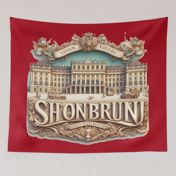Item preview,  Schönbrunn Palace – Cute 3D Sketch Label of Austria,  designed and sold by PaintMeWorld.