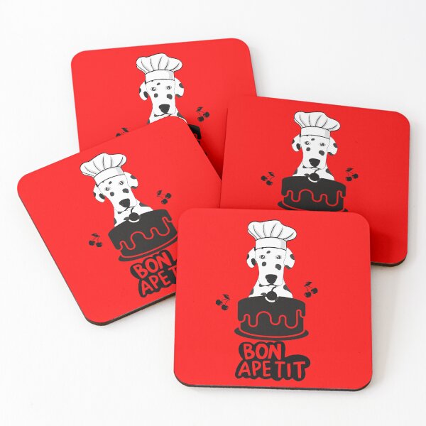 Item preview, Bon Apetit – Dalmatian Chef with Cake Illustration designed and sold by TheBeeKindSpace.