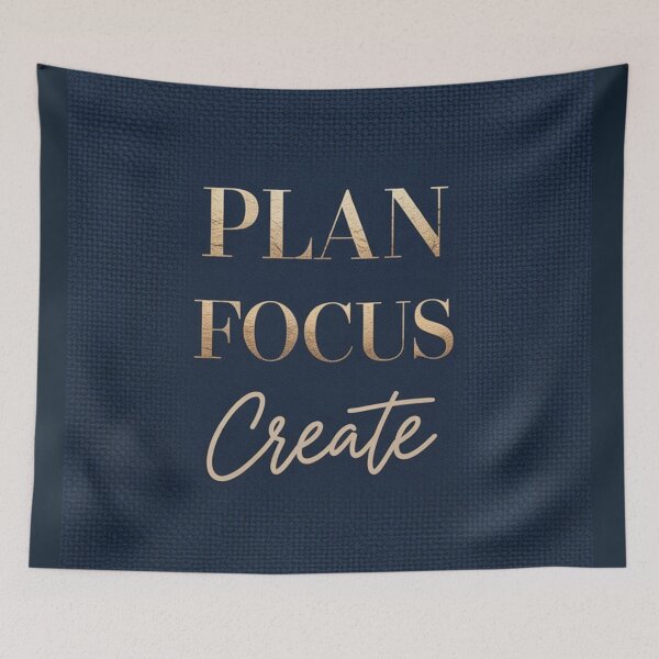 Item preview, Plan Focus Create – Minimalist Gold Foil Typography Poster designed and sold by CrystalCove11.