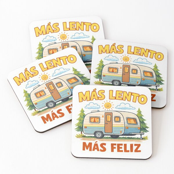 Item preview, Slower, Happier – Slow Travel Caravan Sticker designed and sold by VanSpirit.