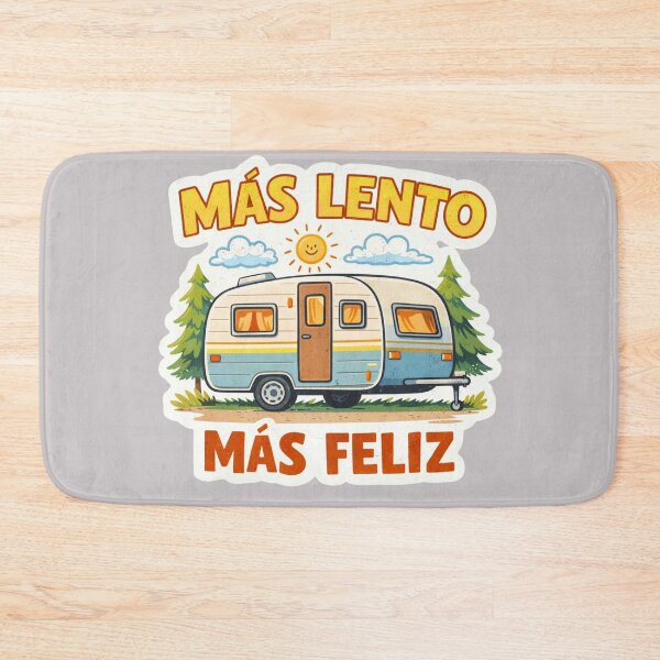 Item preview, Slower, Happier – Slow Travel Caravan Sticker designed and sold by VanSpirit.