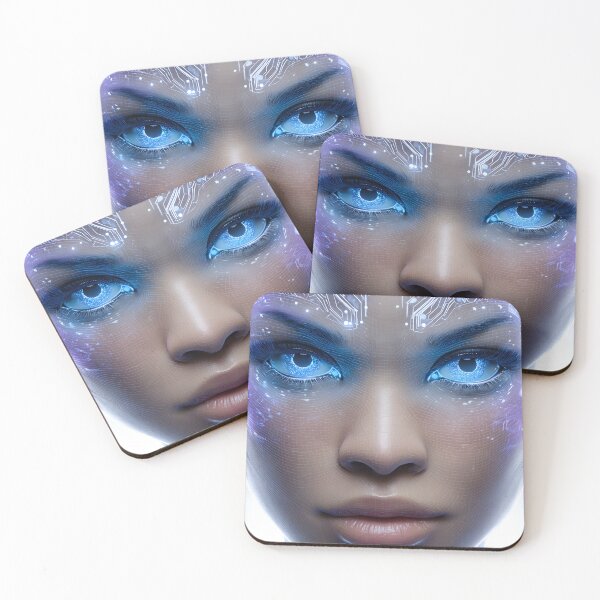 Item preview, Futuristic Human-Like AI with Circuit Patterns designed and sold by Artessie.
