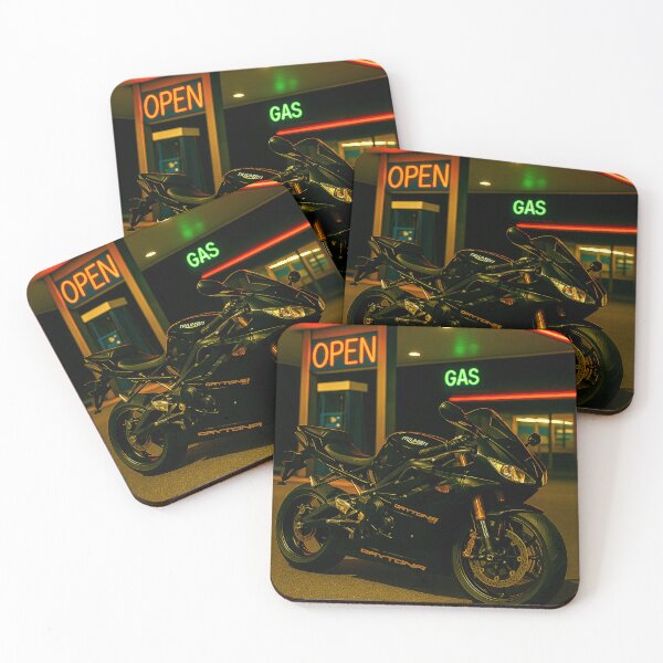 Item preview, Daytona Night Rider – Neon Gas Station Sportbike Poster designed and sold by T-Prestige.