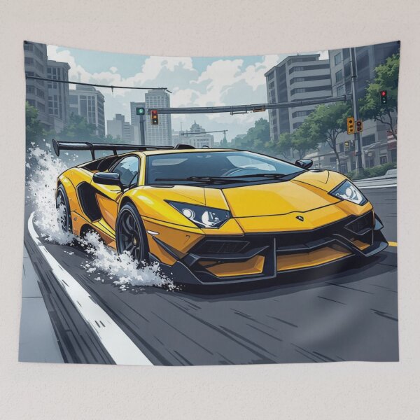 Item preview, cartoon Lamborghini Murcielago on city streets designed and sold by Todd1983.