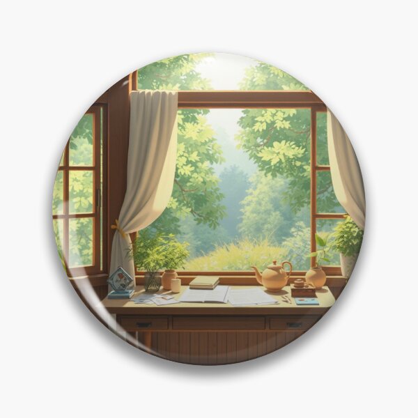 Item preview, Forest Study Escape – Cozy Desk with a Window into Nature designed and sold by Sepia soul.