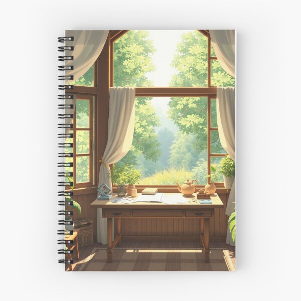 Item preview, Forest Study Escape – Cozy Desk with a Window into Nature designed and sold by Sepia soul.