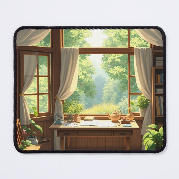 Item preview, Forest Study Escape – Cozy Desk with a Window into Nature designed and sold by Sepia soul.