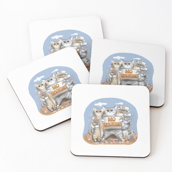 Item preview, Cats with signs: No smoking. By Evelyne Nicod designed and sold by gatteria.
