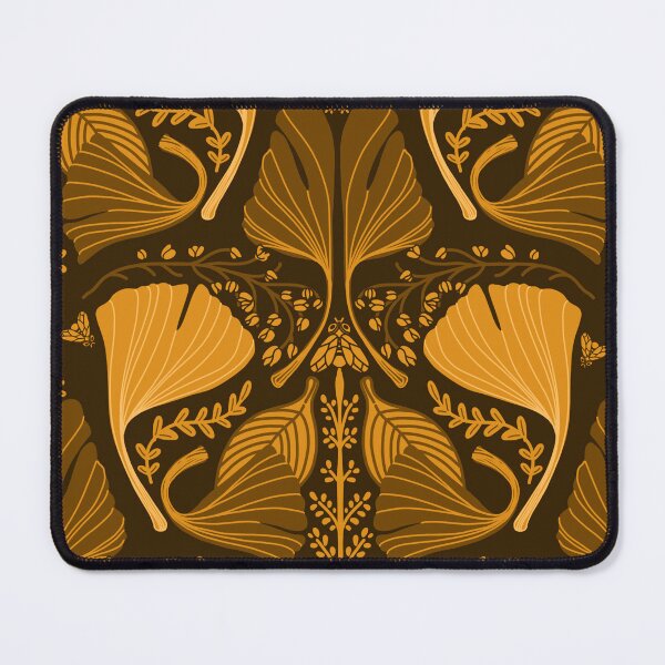 Item preview, Floral Botanical Leaves & Bluebells Art Nouveau Style - ochre designed and sold by HillsandSheep.