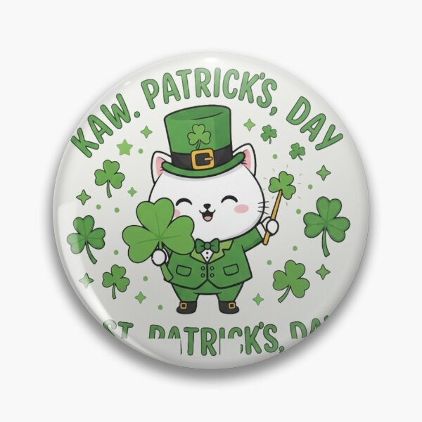 Item preview, Adorable Kawaii Leprechaun Cat Lucky Shamrocks St. Patrick's Day designed and sold by arup7980.