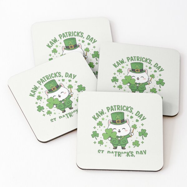 Item preview, Adorable Kawaii Leprechaun Cat Lucky Shamrocks St. Patrick's Day designed and sold by arup7980.