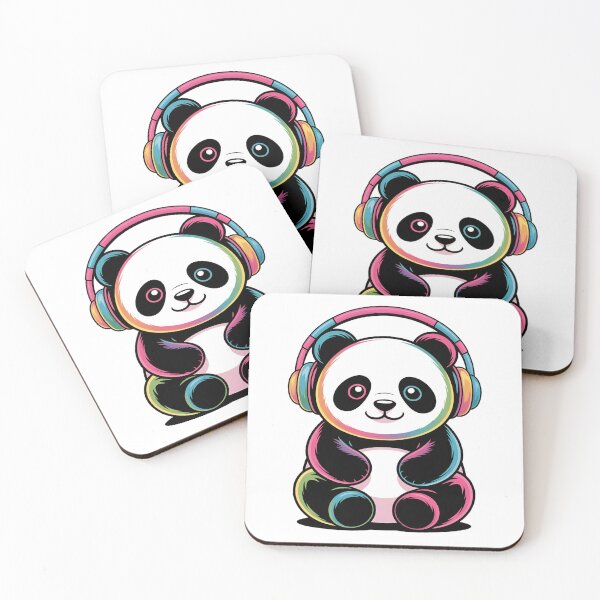 Item preview, Cute Rainbow Panda with Headphones – Colorful Music Lover Panda Art designed and sold by RBToper.