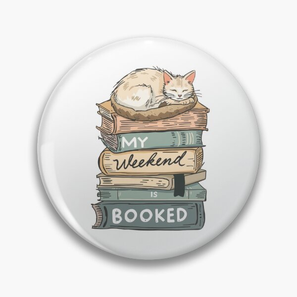 Item preview, My Weekend is Booked Cozy Cat & Books designed and sold by ProWorkVibes.