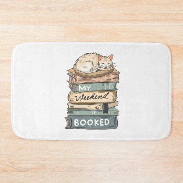 Item preview, My Weekend is Booked Cozy Cat & Books designed and sold by ProWorkVibes.