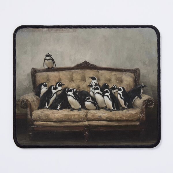 Item preview, Penguins Gather on Antique Sofa designed and sold by lautir.