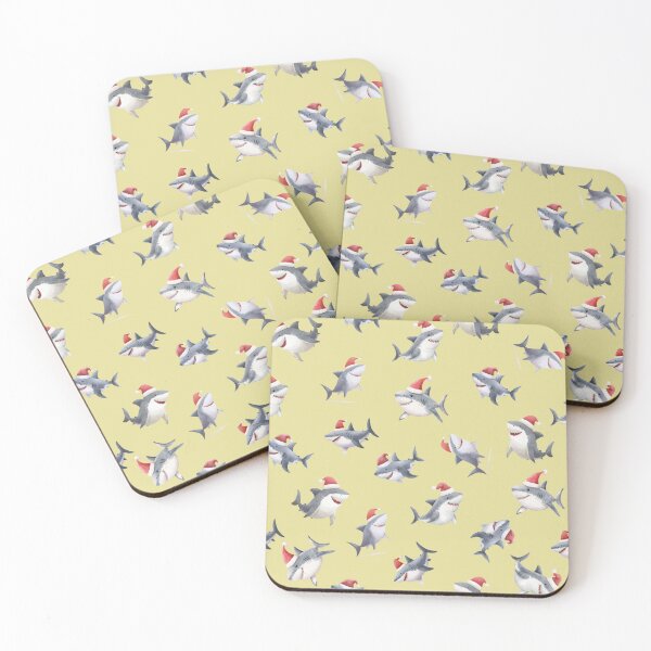 Item preview, Tossed Christmas Sharks on Light Yellow designed and sold by KSimpson838.
