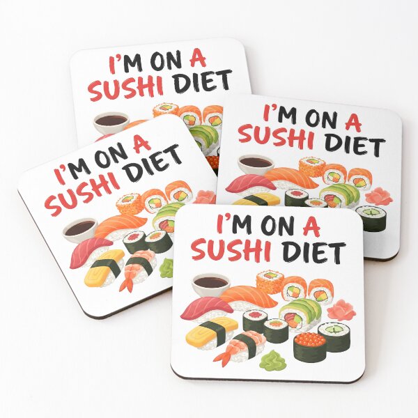 Item preview, sushi, Japanese, kawaii, salmon, foodie, fish, sushi roll designed and sold by TrueArtVibes.