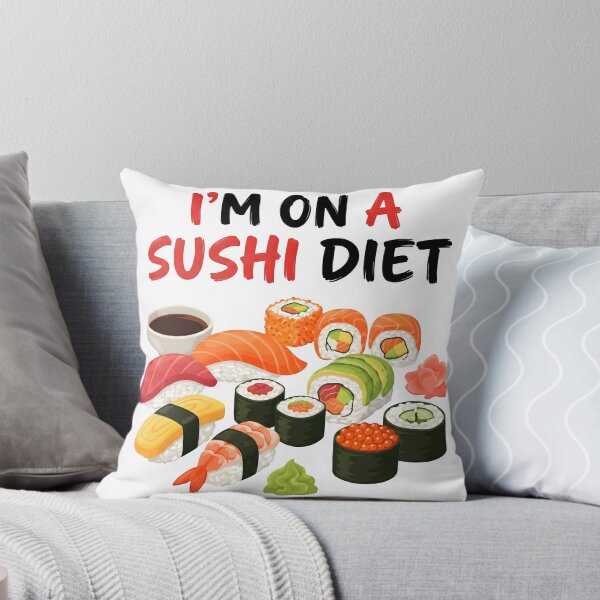Item preview, sushi, Japanese, kawaii, salmon, foodie, fish, sushi roll designed and sold by TrueArtVibes.