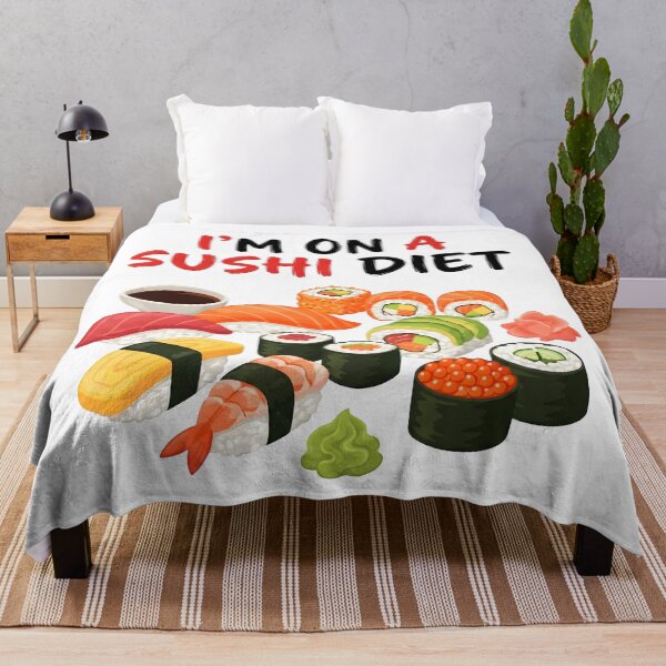 Item preview, sushi, Japanese, kawaii, salmon, foodie, fish, sushi roll designed and sold by TrueArtVibes.