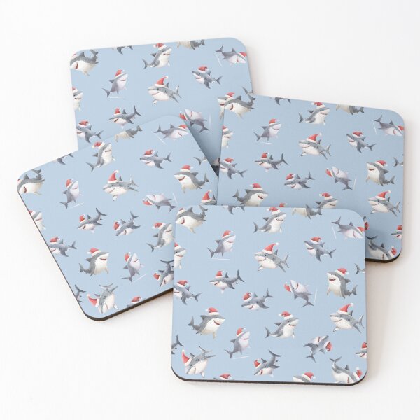 Item preview, Tossed Christmas Sharks on Light Blue designed and sold by KSimpson838.