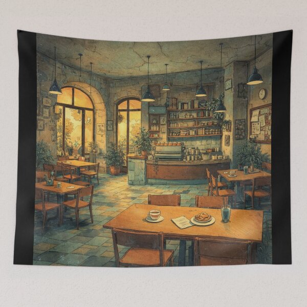 Item preview, Golden Morning at the Vintage Café designed and sold by Helios Be. Lavsh.