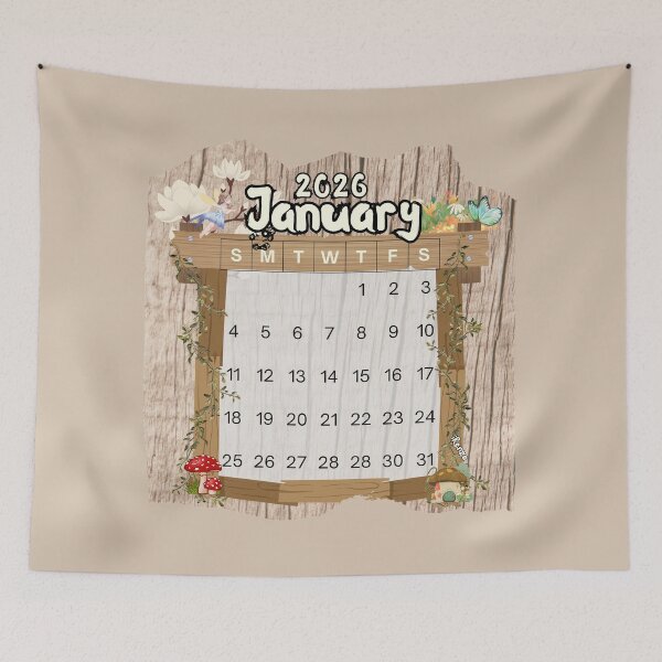 Item preview, January 2026 Monthly Calendar Fairy Garden Design designed and sold by iRenza.