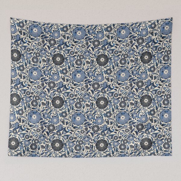 Item preview, Climbing blue flowers all over designed and sold by istolar Pattern design & illustration.