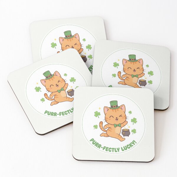 Item preview, Kawaii Lucky Cat St. Patrick's Day - Purr-fectly Lucky Leprechaun designed and sold by arup7980.