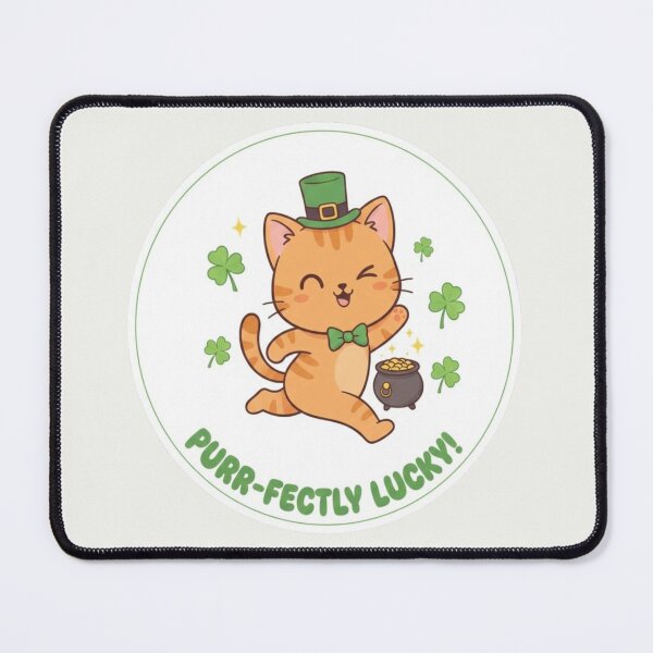 Item preview, Kawaii Lucky Cat St. Patrick's Day - Purr-fectly Lucky Leprechaun designed and sold by arup7980.