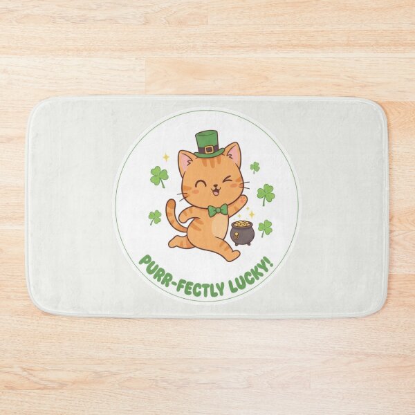 Item preview, Kawaii Lucky Cat St. Patrick's Day - Purr-fectly Lucky Leprechaun designed and sold by arup7980.