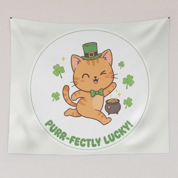 Item preview, Kawaii Lucky Cat St. Patrick's Day - Purr-fectly Lucky Leprechaun designed and sold by arup7980.