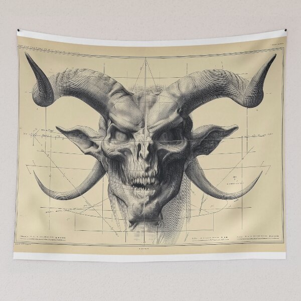 Item preview, Intricate Anatomical devil Skull Design designed and sold by lautir.