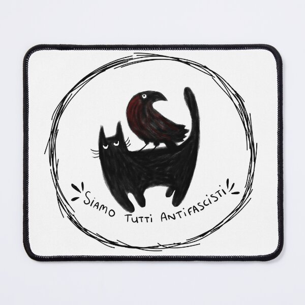Item preview, Crow and black cat Siamo tutti antifascisti designed and sold by atelierthipic.