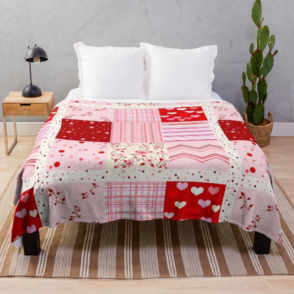 Item preview, Cozy Red and Pink Quilt  designed and sold by JaygiesDesign.