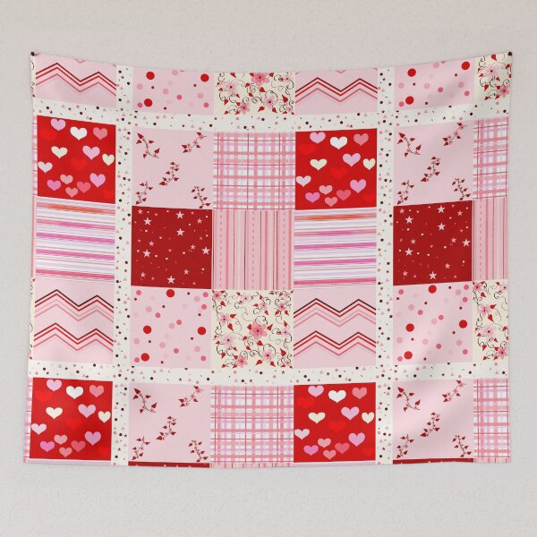 Item preview, Cozy Red and Pink Quilt  designed and sold by JaygiesDesign.