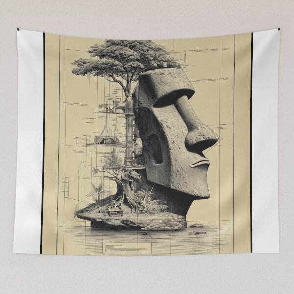 Item preview, Moai Head Architectural Fantasy designed and sold by lautir.