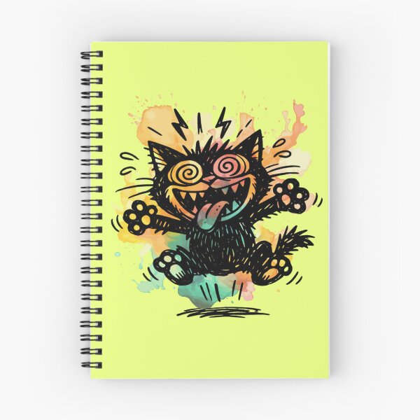 Item preview, Crazy Colorful Screaming Cat Illustration with Paint Splash Comic Style designed and sold by RokaCircles.