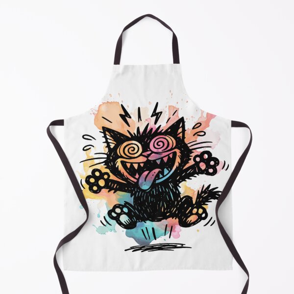Item preview, Crazy Colorful Screaming Cat Illustration with Paint Splash Comic Style designed and sold by RokaCircles.