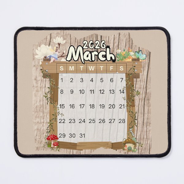 Item preview, March 2026 Monthly Calendar Fairy Garden Design designed and sold by iRenza.
