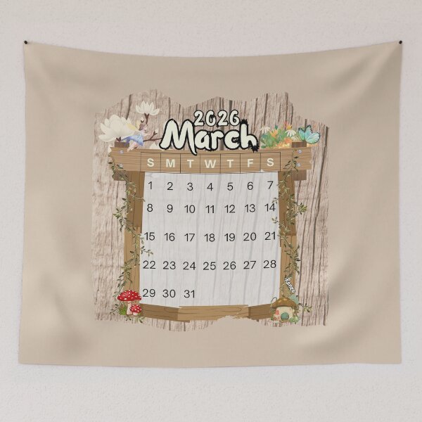 Item preview, March 2026 Monthly Calendar Fairy Garden Design designed and sold by iRenza.