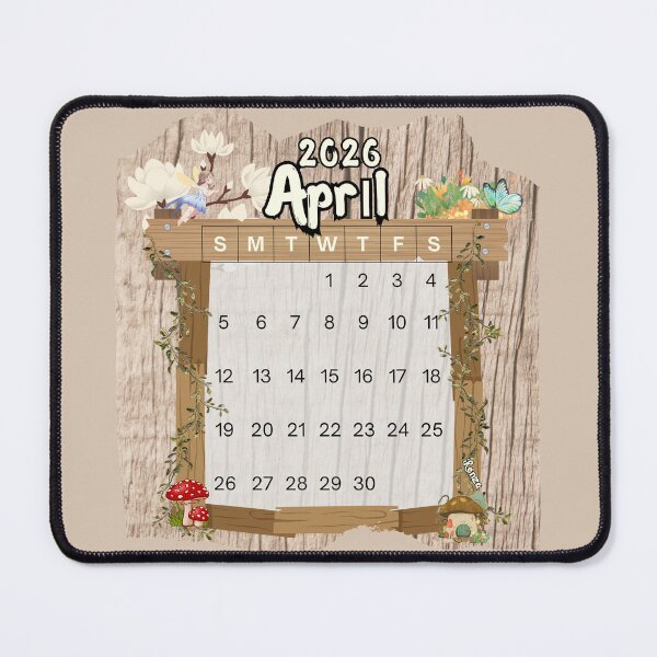 Item preview, April 2026 Monthly Calendar Fairy Garden Design designed and sold by iRenza.
