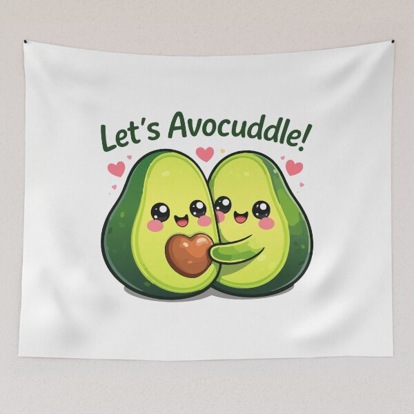 Item preview, Kawaii Avocado Love Illustration designed and sold by RitaStudio.